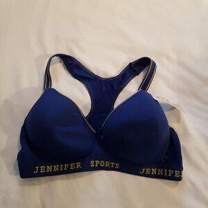 Jennifer Sport 36C racer back bra blue